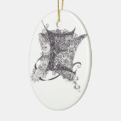 Ornement Ovale En Céramique Monogramme E (Gauche)