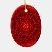 ORNEMENT OVALE EN CÉRAMIQUE MONOGRAMME ROUGE DAHLIA RUBY (Dos)