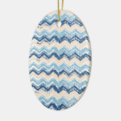 Ornement Ovale En Céramique Motif Chevron de l'océan Pacifique (Gauche)