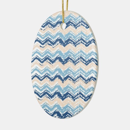 Ornement Ovale En Céramique Motif Chevron de l'océan Pacifique (Gauche)