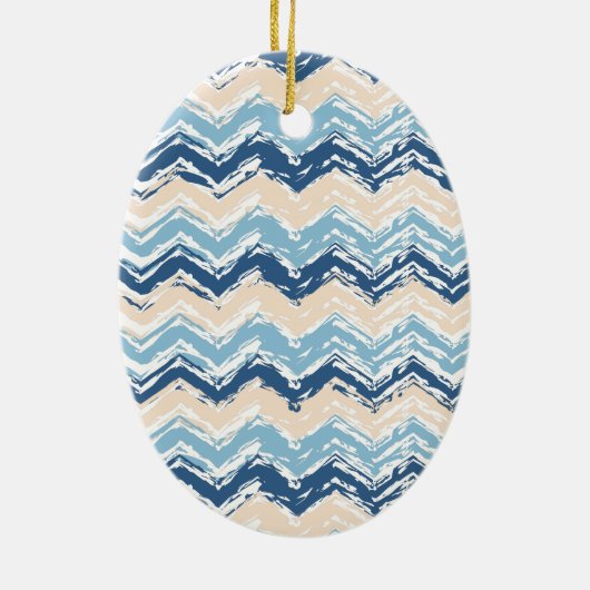 Ornement Ovale En Céramique Motif Chevron de l'océan Pacifique (Dos)