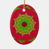 Ornement Ovale En Céramique motif ethnique d'Afrique rouge (Devant)