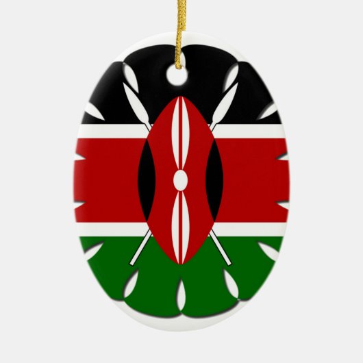 Ornement Ovale En Céramique Motif kenyan rond : un symbole national (Devant)