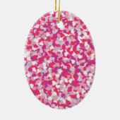 Ornement Ovale En Céramique multi Color Heart Confetti2 (Dos)