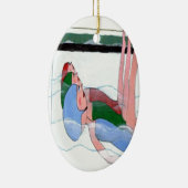 Ornement Ovale En Céramique Natation synchronisée (Droite)
