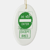 Ornement Ovale En Céramique Ne pas entrer sauf les vélos (Droite)