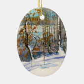 Ornement Ovale En Céramique Neige (Dos)