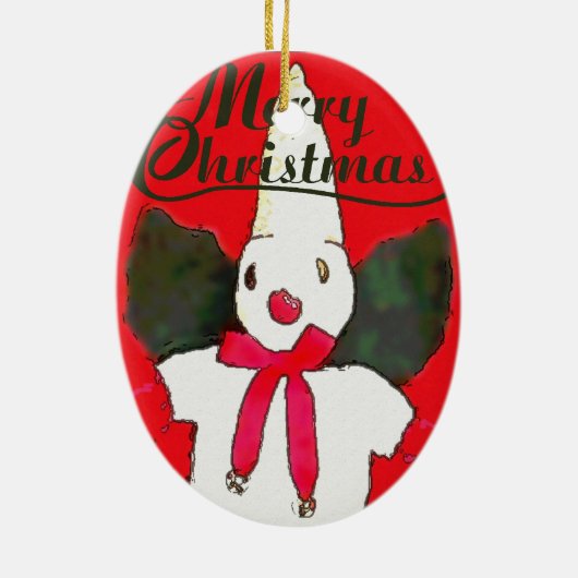 Ornement Ovale En Céramique New Orleans Little Snowman (Dos)