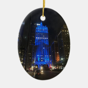 Ornement Ovale En Céramique New York Central Building NYC Park Avenue Nuit