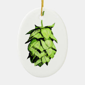 Ornement Ovale En Céramique Noël de houblon à vous ! Houblon