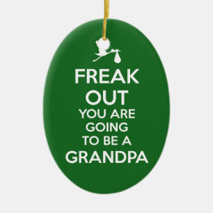 Ornement Ovale En Céramique Noël d'ornement de grand-papa de faire-part de