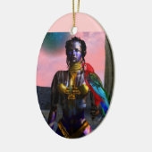 ORNEMENT OVALE EN CÉRAMIQUE NORA CYBER WARRIOR (Gauche)