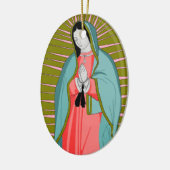 Ornement Ovale En Céramique notre dame de guadalupe (Gauche)