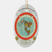 Ornement Ovale En Céramique Nouvelle carte standard du monde Terre plate Terre (Droite)