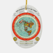 Ornement Ovale En Céramique Nouvelle carte standard du monde Terre plate Terre (Devant)