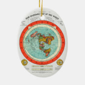 Ornement Ovale En Céramique Nouvelle carte standard du monde Terre plate Terre (Dos)