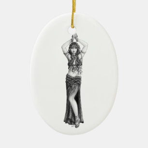 Ornement Ovale En Céramique Odalisque