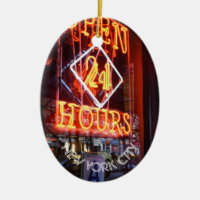 Open 24 Hours Neon Diner Sign NYC Photography