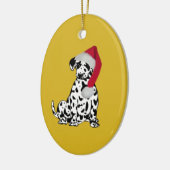 Ornement Ovale En Céramique Or dalmate de Noël (Gauche)