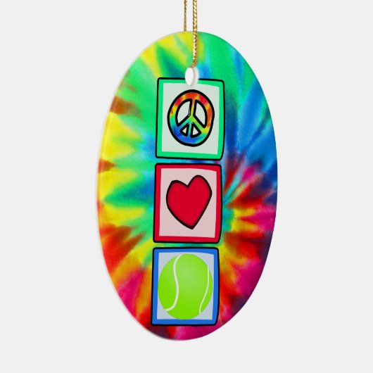 Ornement Ovale En Céramique Paix, amour, tennis (Droite)