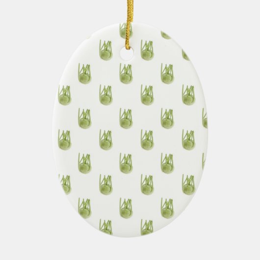 Ornement Ovale En Céramique Papier peint Kohlrabi (Devant)