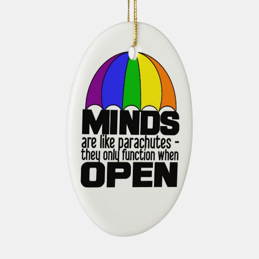 Ornement Ovale En Céramique Parachute arc-en-ciel (Droite)