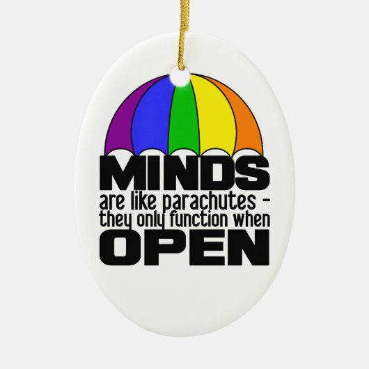 Ornement Ovale En Céramique Parachute arc-en-ciel (Devant)