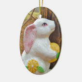 Ornement Ovale En Céramique Pays Lapin de Pâques (Gauche)