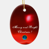 ORNEMENT OVALE EN CÉRAMIQUE PÈRE NOËL DES GNOMES, RUBY ROUGE ET SAPPHIRE BLEU (Dos)