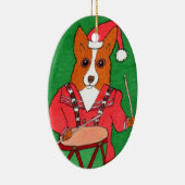 Ornement Ovale En Céramique Petit garçon de batteur (Droite)