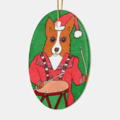 Ornement Ovale En Céramique Petit garçon de batteur (Gauche)