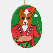 Ornement Ovale En Céramique Petit garçon de batteur (Dos)