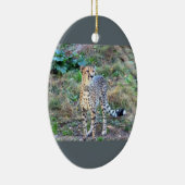 Ornement Ovale En Céramique Photo de guépard (Droite)