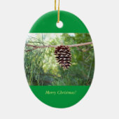 Ornement Ovale En Céramique Photo Pinecone (Dos)