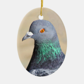 Ornement Ovale En Céramique Pigeon