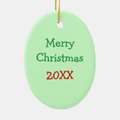 Ornement Ovale En Céramique Pingouin de vacances (Dos)