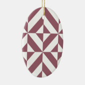 Ornement Ovale En Céramique Plum Geometric Deco Cube Pattern (Droite)