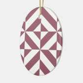 Ornement Ovale En Céramique Plum Geometric Deco Cube Pattern (Gauche)