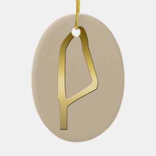 Ornement Ovale En Céramique Plume de symbole d'Egyptien de Maat