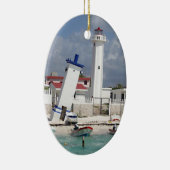 Ornement Ovale En Céramique Porto Morelos Lighthouse (Droite)