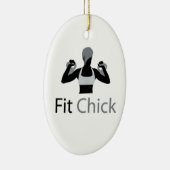 Ornement Ovale En Céramique Poussin convenable avec Kettlebells (Droite)