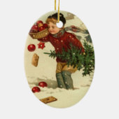 Ornement Ovale En Céramique Préparation pour Noël (Dos)