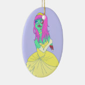 Ornement Ovale En Céramique Princesse de zombi (Droite)