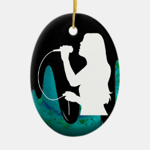 ORNEMENT OVALE EN CÉRAMIQUE PRODUITS DE CHANTEUR DE FEMME