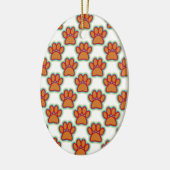 Ornement Ovale En Céramique Puppy Paws (Gauche)