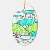 Ornement Ovale En Céramique Quelque part / Parfois (Gauche)