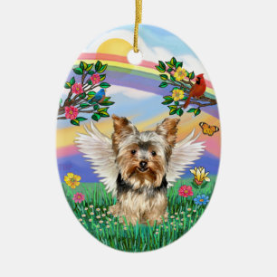 Ornement Ovale En Céramique Rainbow Life - Yorkshire Terrier #17