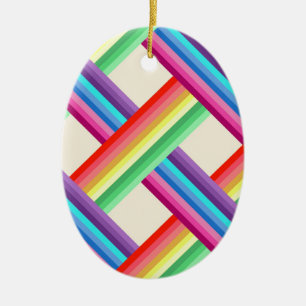 Ornement Ovale En Céramique Rainbow Twist