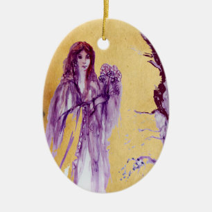 ORNEMENT OVALE EN CÉRAMIQUE REINE GUINEVERE / PARC DE LA LÉGENDE KING ARTHUR