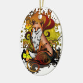 Ornement Ovale En Céramique Renard extérieur (Gauche)